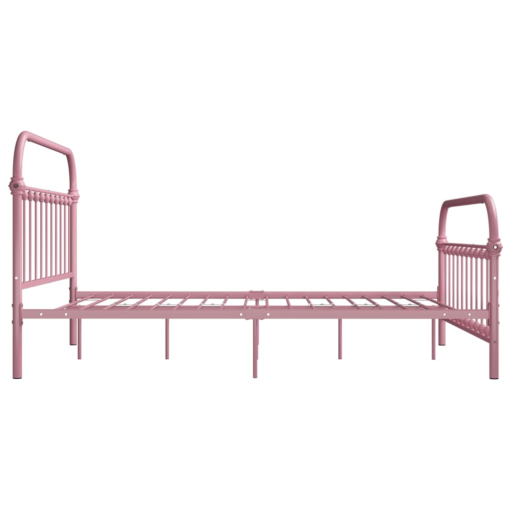 vidaXL Estructura de cama de metal rosa 140x200 cm