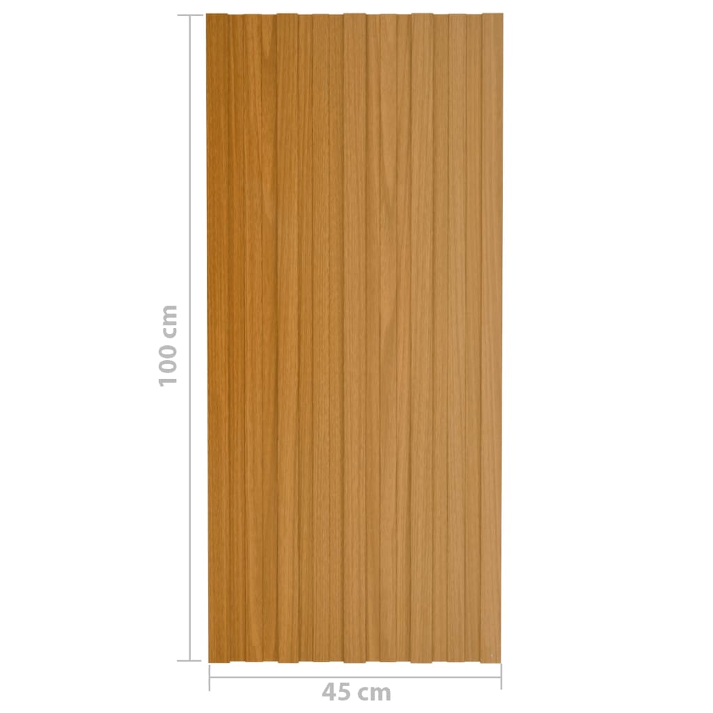 vidaXL Panel de tejado acero galvanizado color madera 12 uds 100x45 cm