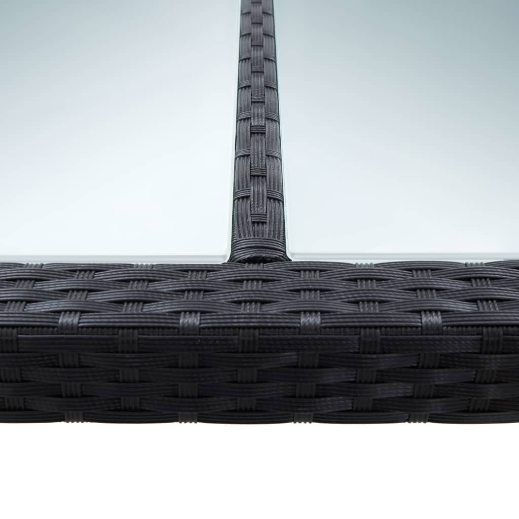 vidaXL Mesa de comedor de jardín ratán sintético negro 200x200x74 cm