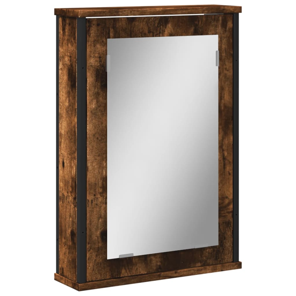 vidaXL Armario con espejo baño madera roble ahumado 42x12x60 cm