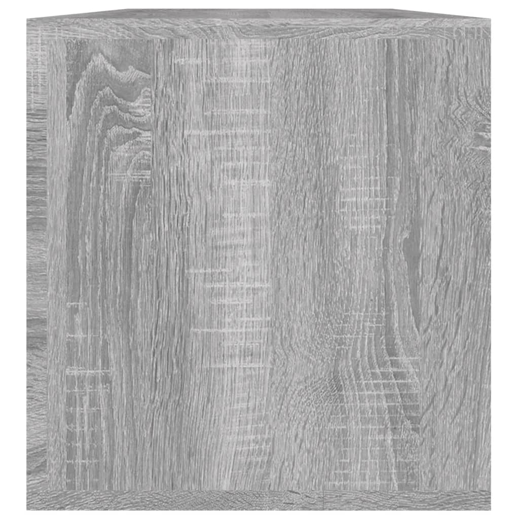 vidaXL Caja para discos de vinilo madera contrachapada gris 71x34x36cm