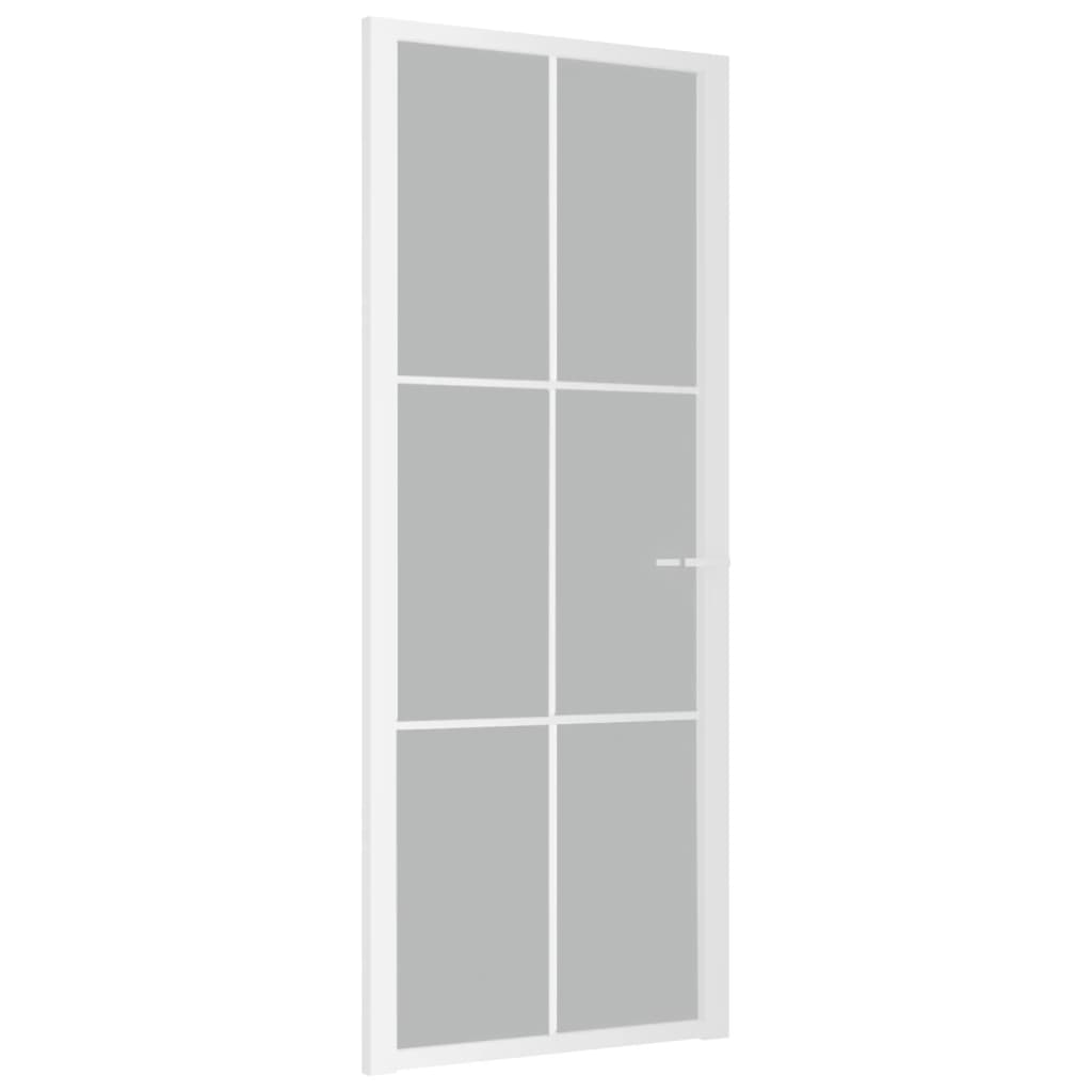 vidaXL Puerta interior de vidrio y aluminio blanco mate 83x201,5 cm