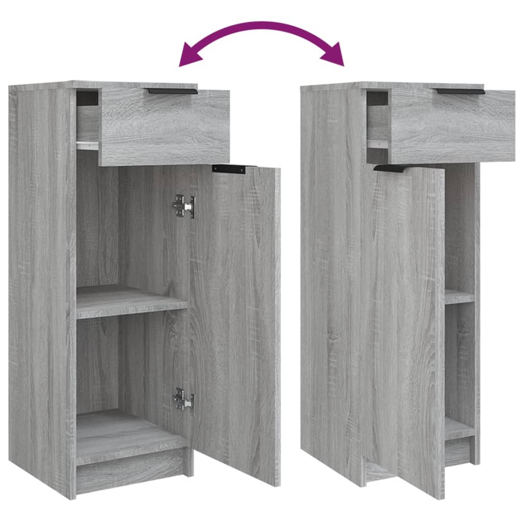 vidaXL Set de armario de baño 4 pzas madera contrachapada gris sonoma