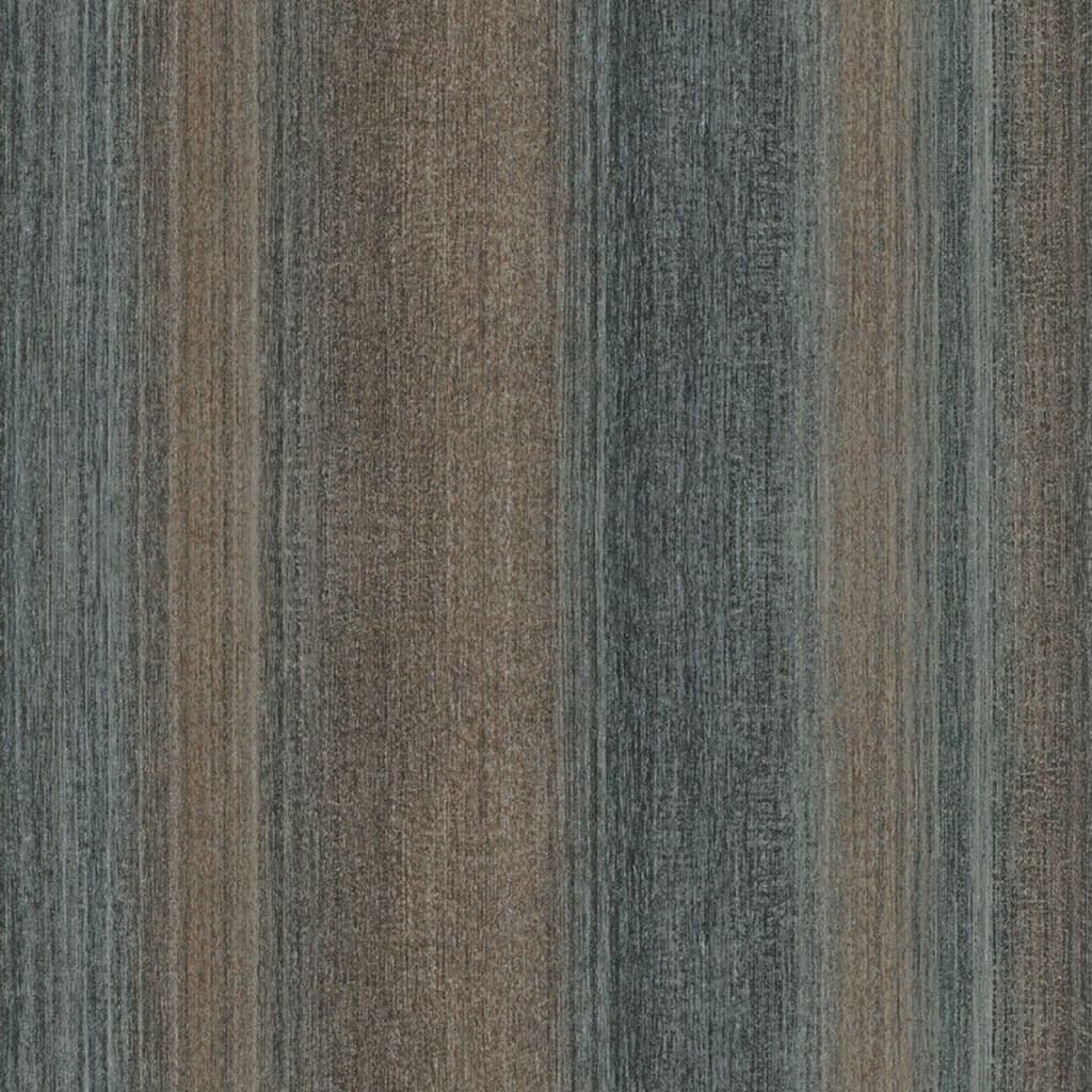 Vintage Deluxe Papel de pared Stripes marrón y azul