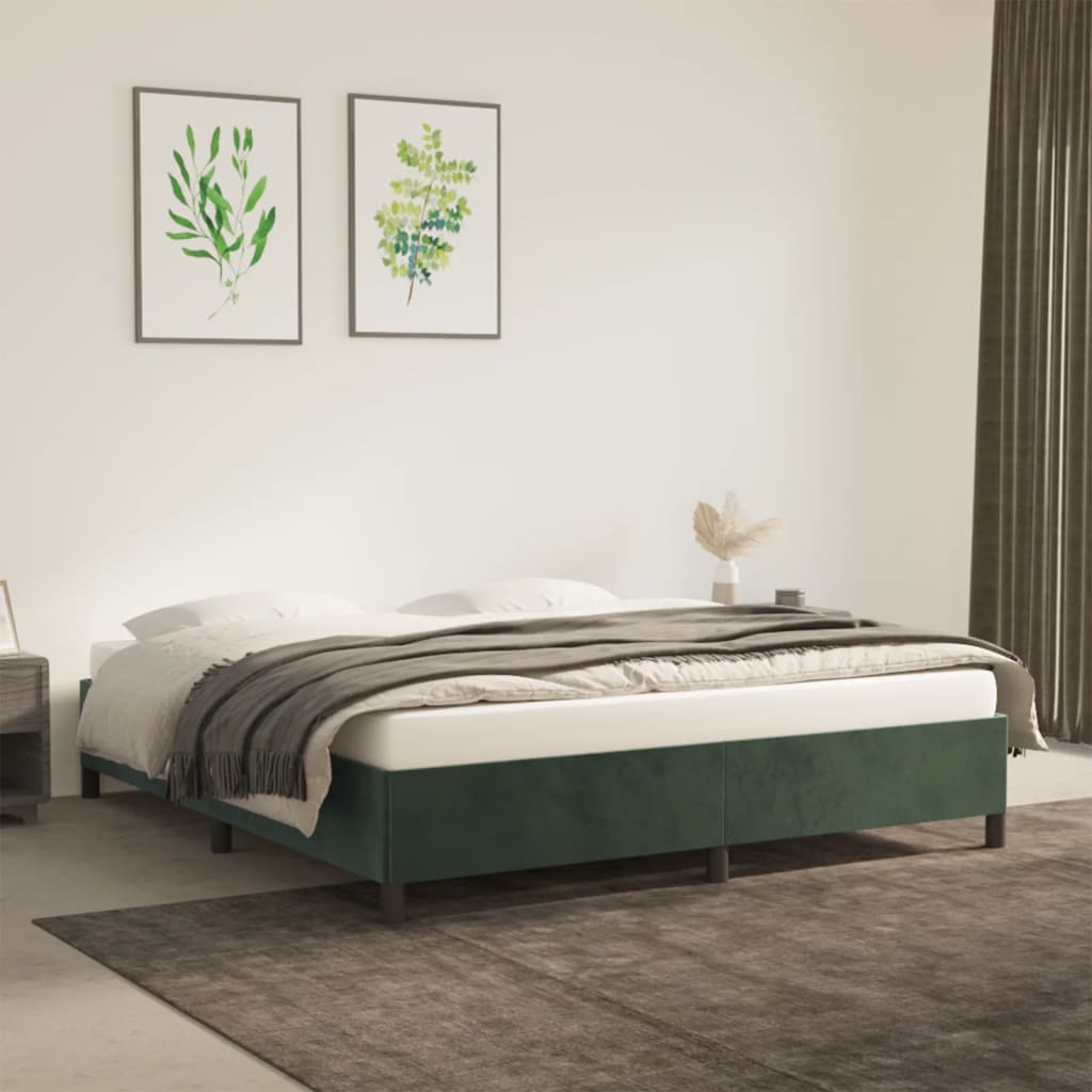vidaXL Estructura de cama de terciopelo verde 180x200 cm