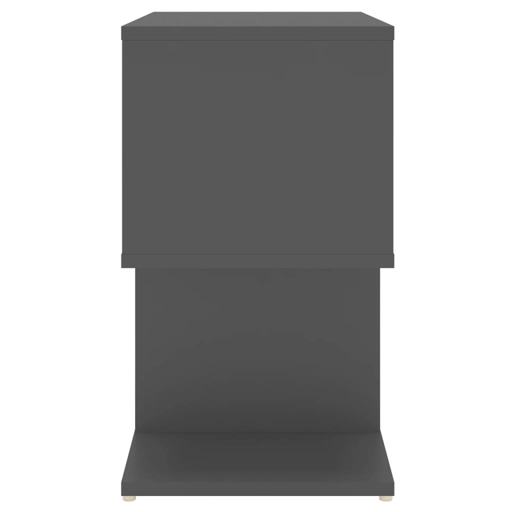 vidaXL Mesita de noche aglomerado gris 50x30x51,5 cm
