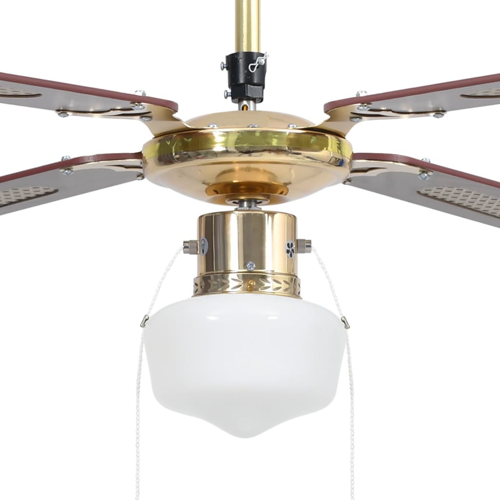 vidaXL Ventilador de techo con lámpara marrón 106 cm