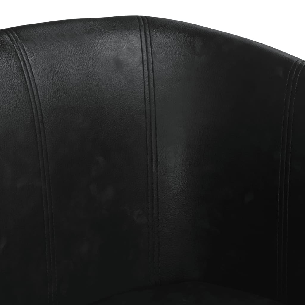 vidaXL Sillón con taburete cuero sintético negro