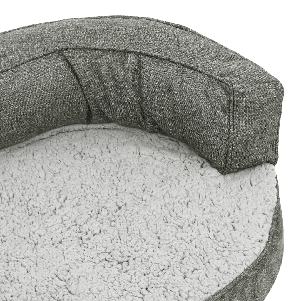 vidaXL Colchón de cama de perro ergonómico aspecto lino gris 75x53 cm