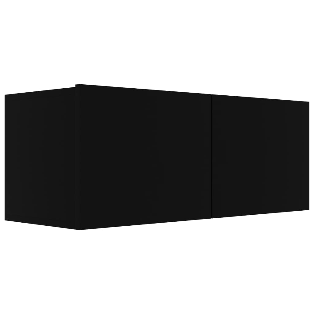 vidaXL Set de muebles de salón TV 4 piezas madera de ingeniería negro