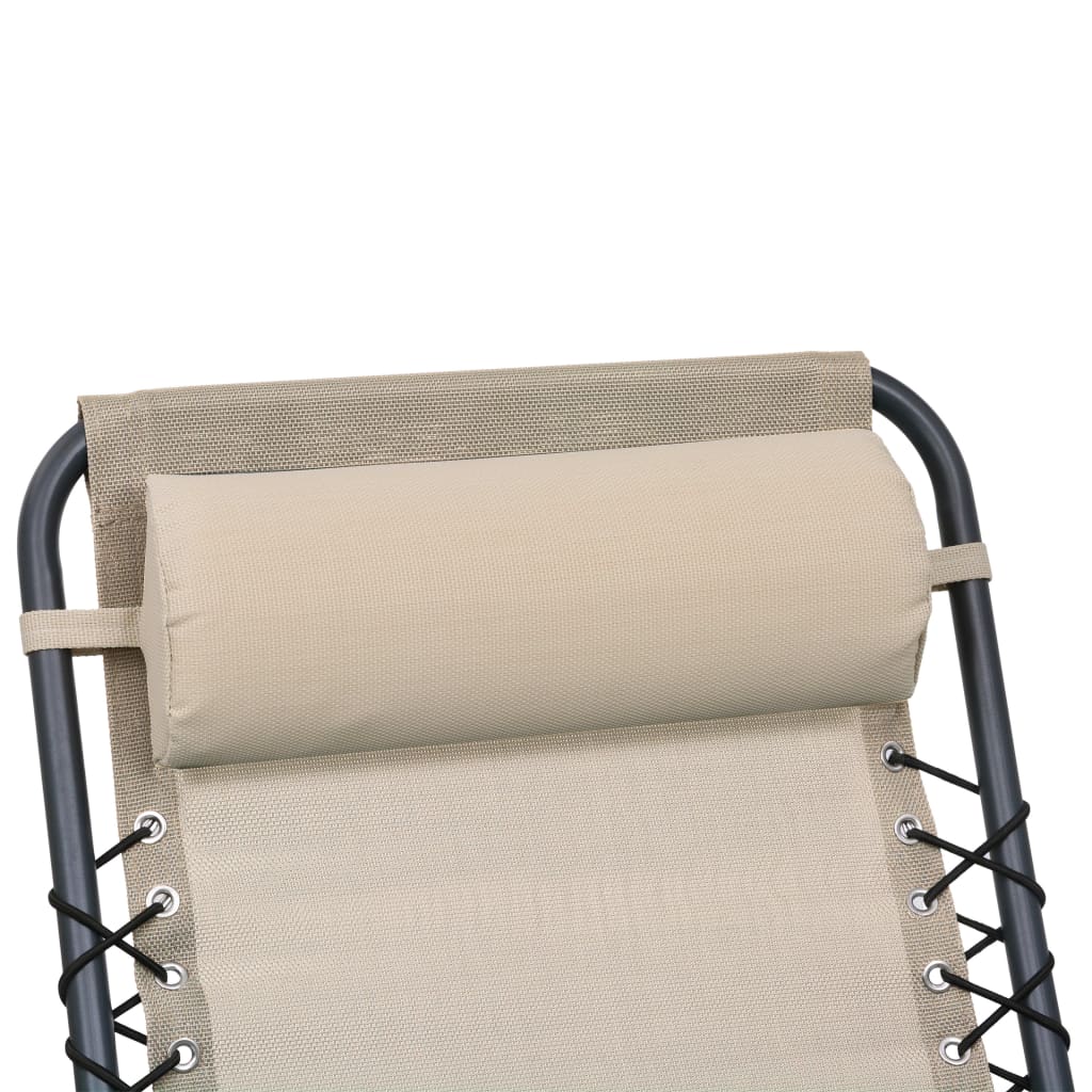 vidaXL Reposacabezas de silla de jardín textilene crema 40x7,5x15 cm