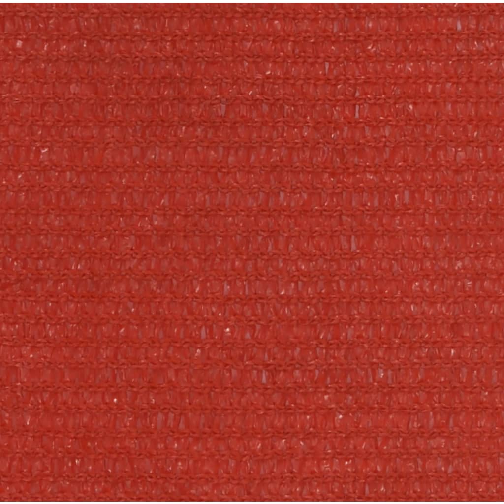 vidaXL Toldo de vela rojo HDPE 160 g/m² 4,5x4,5x4,5 m