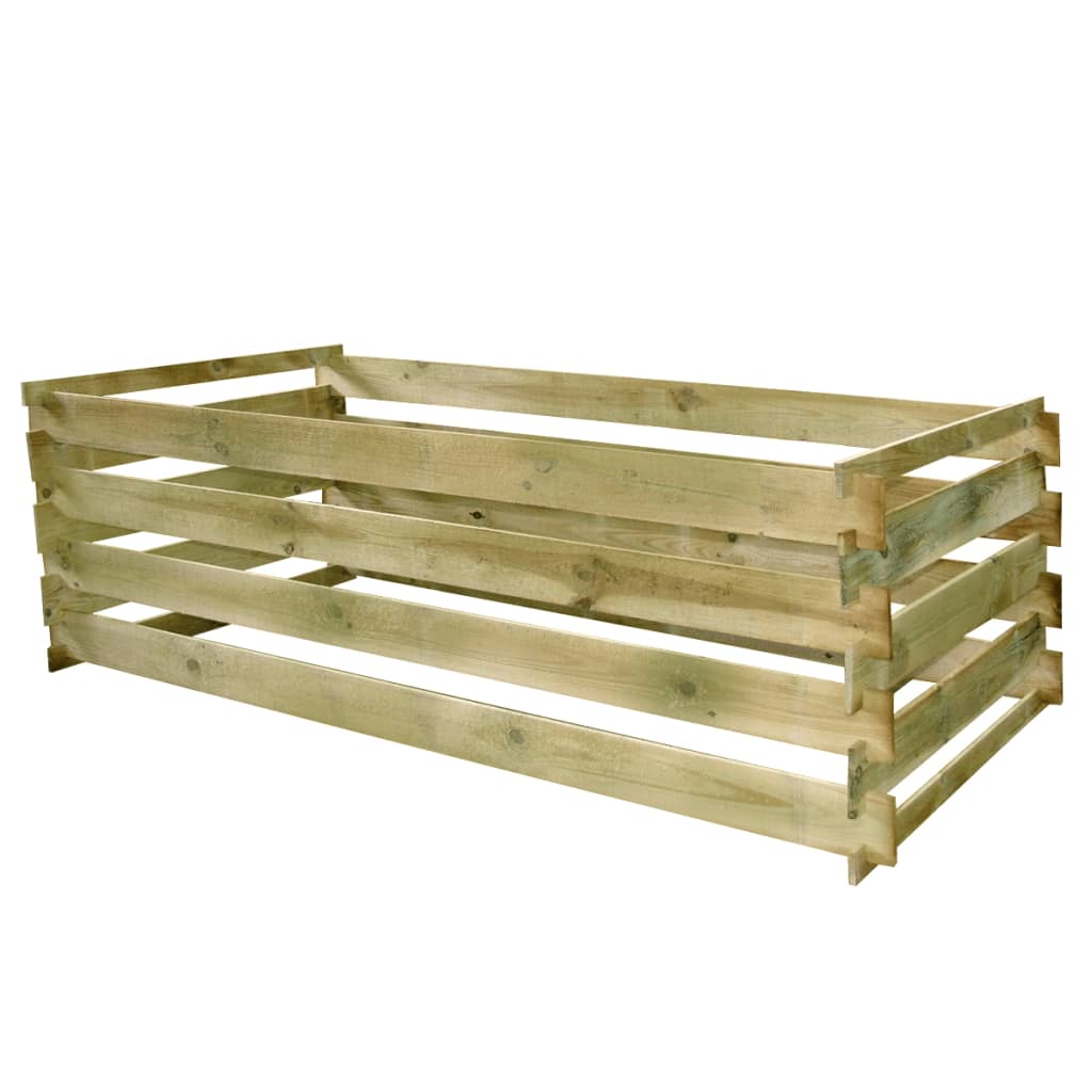 Compostador rectangular de madera, 0,77 m3