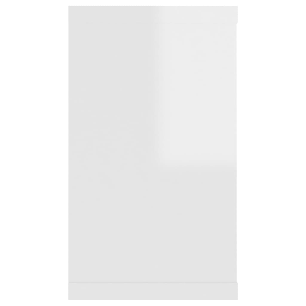vidaXL Estantes cubo pared 2 uds aglomerado blanco brillo 80x15x26,5 cm