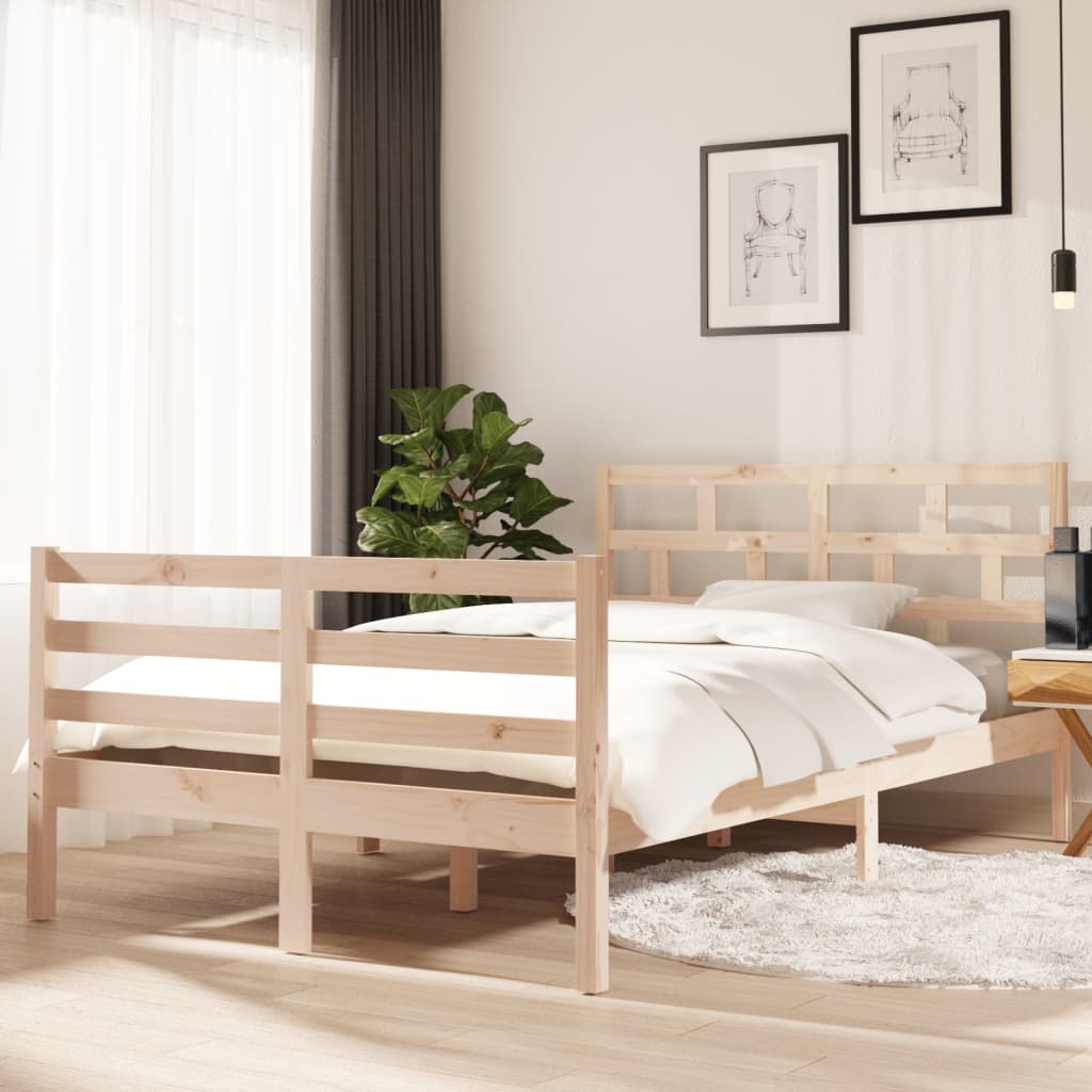 vidaXL Estructura de cama madera maciza de pino 120x200 cm