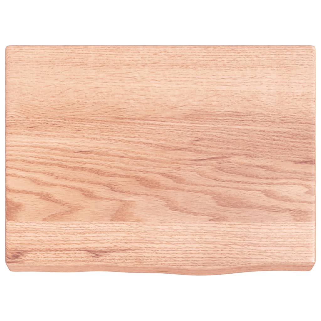 vidaXL Encimera baño madera maciza tratada marrón claro 40x30x(2-4) cm