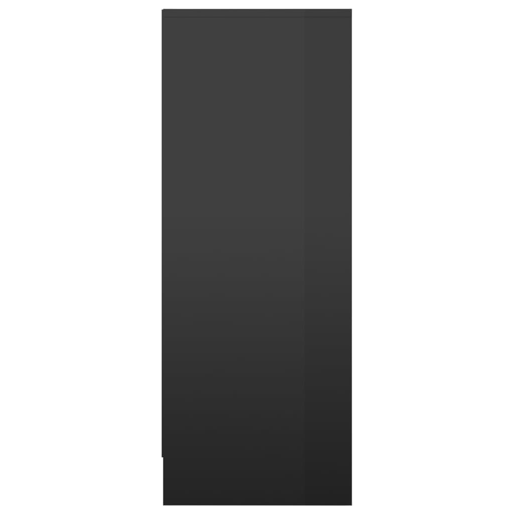vidaXL Mueble zapatero madera contrachapada negro brillo 31,5x35x90 cm