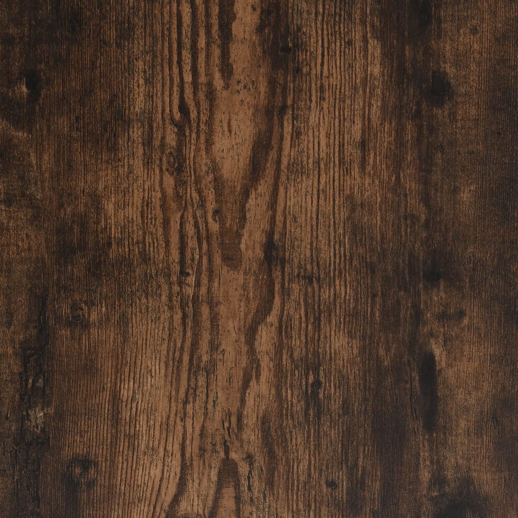 vidaXL Mesita de noche patas madera maciza roble ahumado 40x35x50 cm