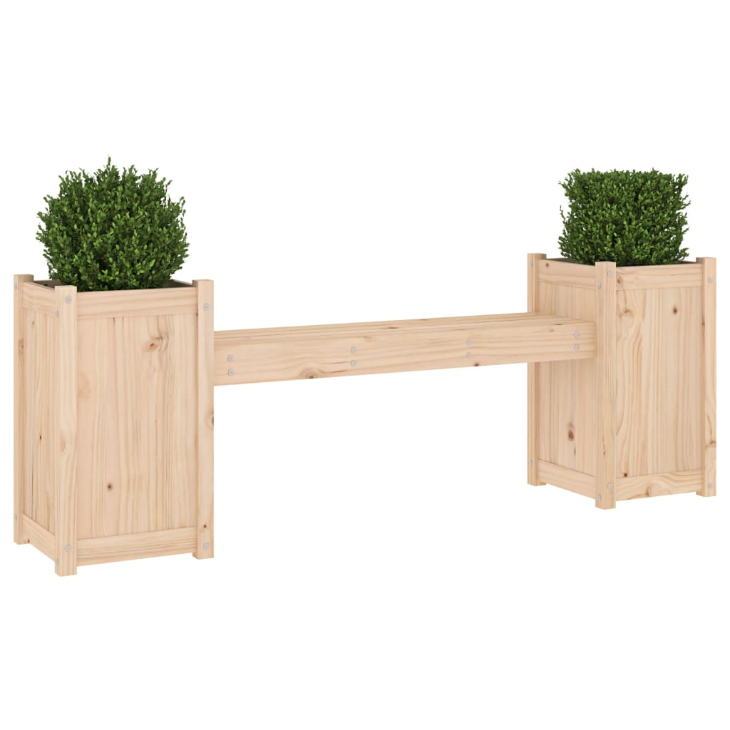 vidaXL Banco con jardineras madera maciza de pino 180x36x63 cm