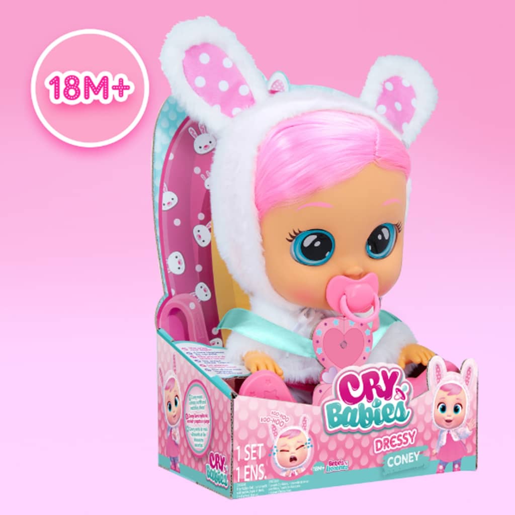 iMC Toys Muñeca de Bebés llorones Dressy Coney