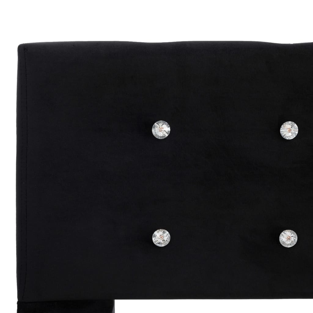 vidaXL Cama con colchón de terciopelo negro 140x200 cm