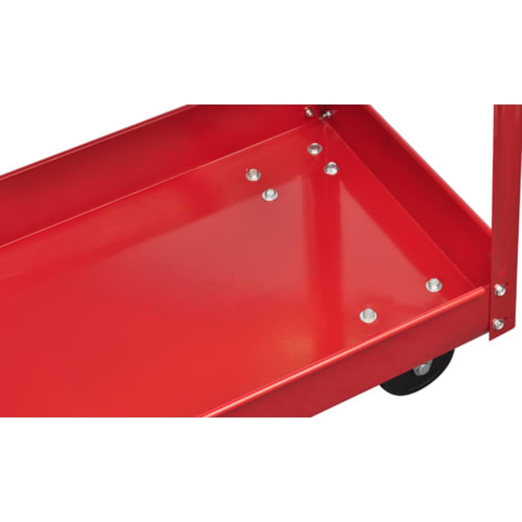 vidaXL Carrito de herramientas de taller 2 uds 2 estantes rojo 100 kg