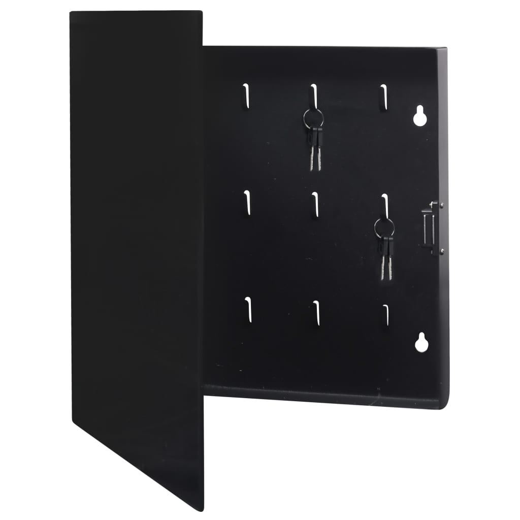vidaXL Caja de llaves con tablero magnético negra 35x35x5,5 cm