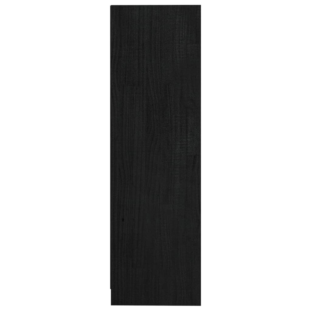 vidaXL Estantería de madera maciza de pino negra 70x33x110 cm