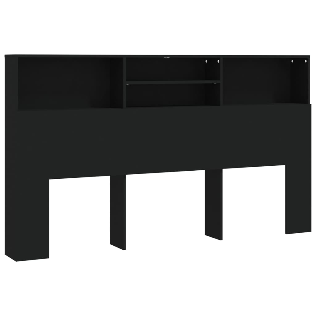 vidaXL Mueble cabecero negro 180x19x103,5 cm