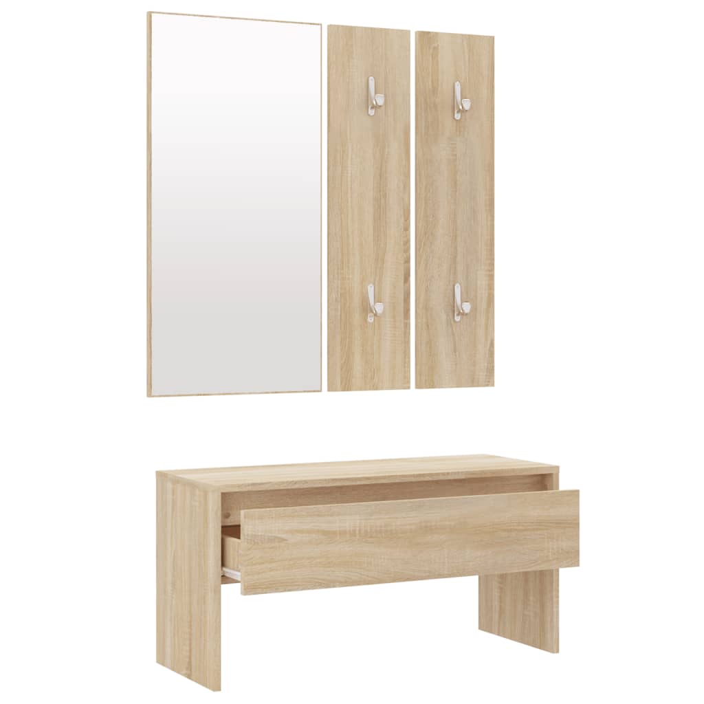 vidaXL Set de muebles de recibidor madera contrachapada roble Sonoma
