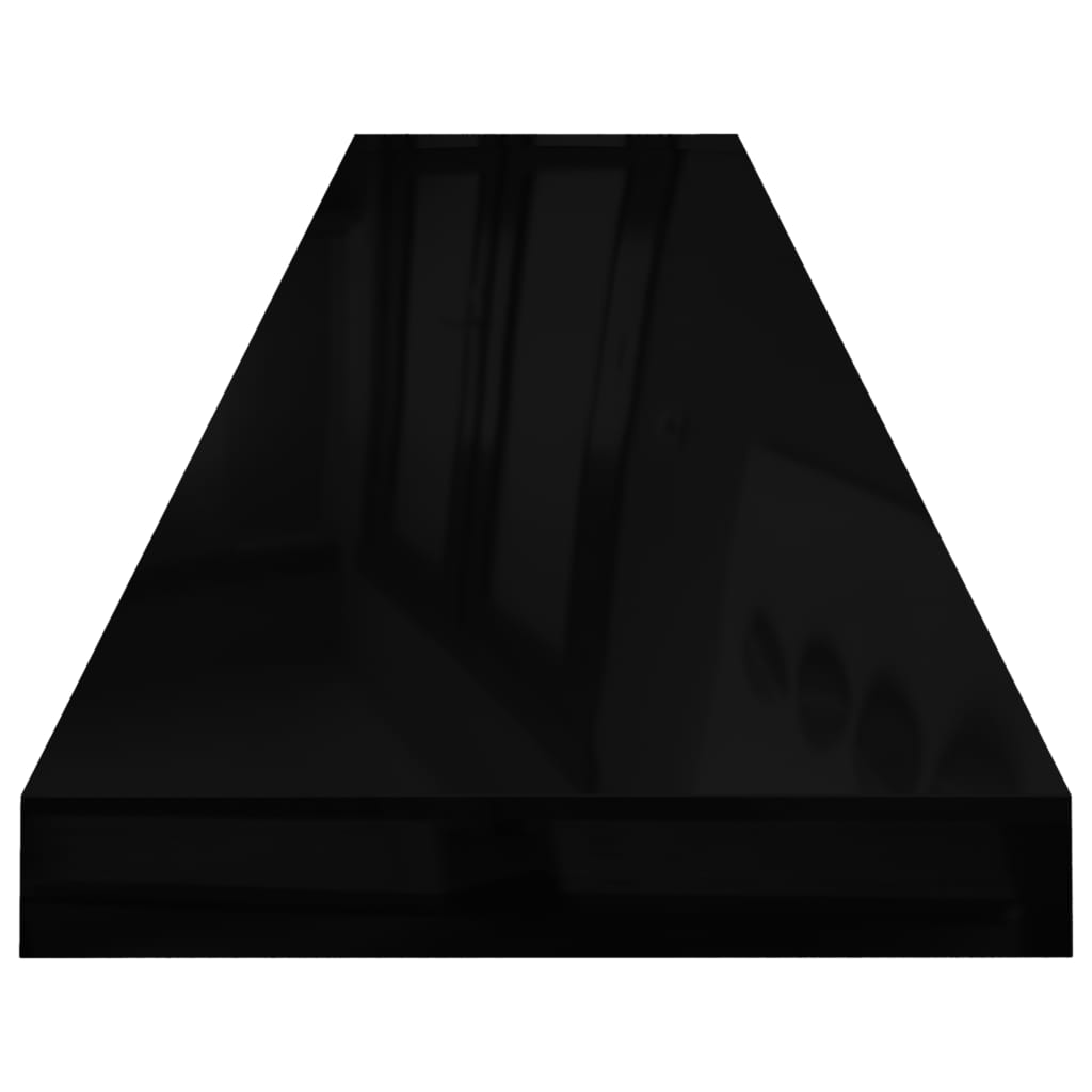 vidaXL Estante flotante de pared MDF negro brillante 120x23,5x3,8 cm