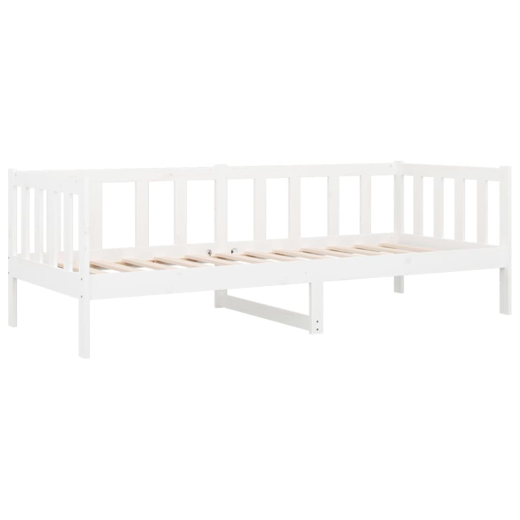 vidaXL Sofá cama madera maciza de pino blanco 90x190 cm