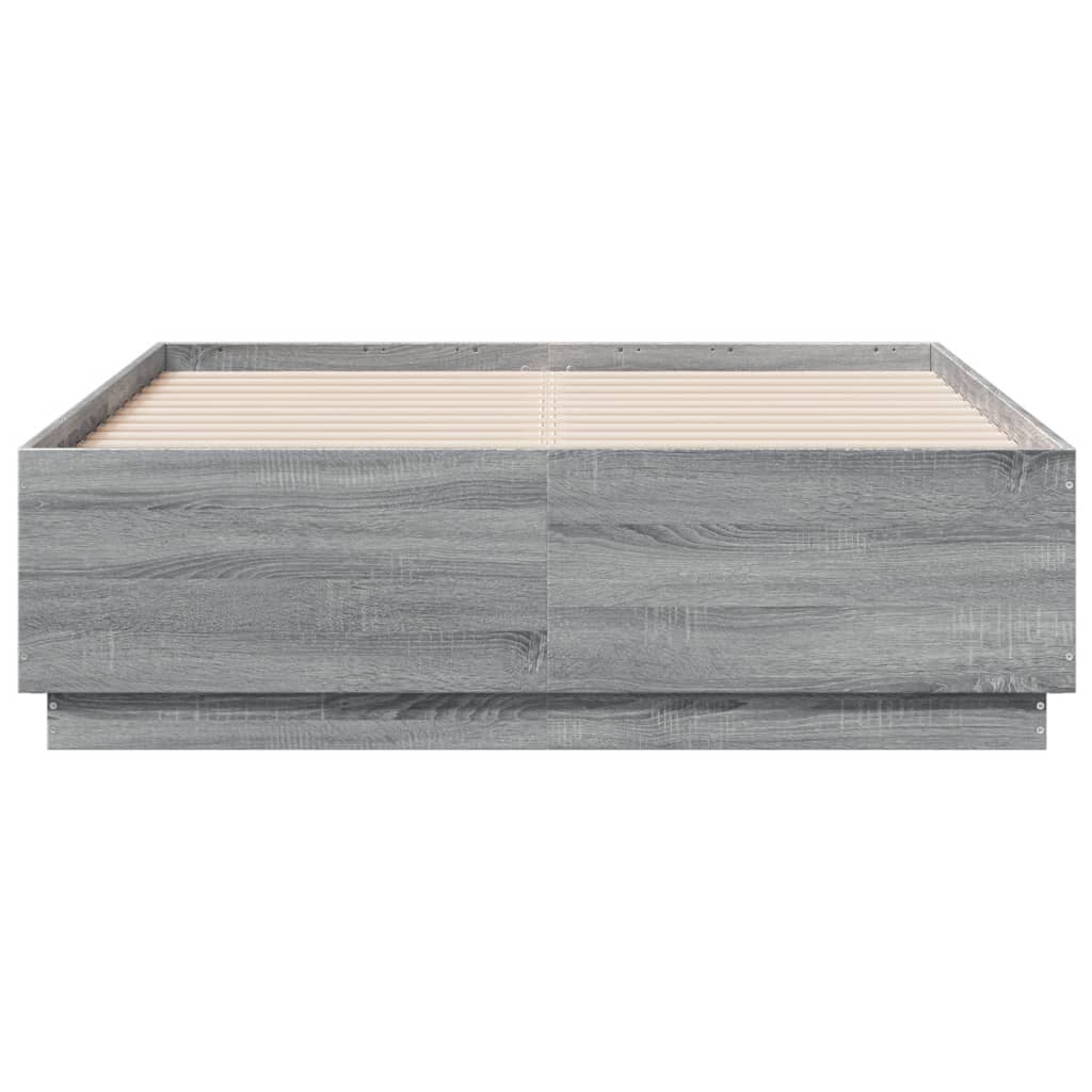 vidaXL Estructura de cama madera de ingeniería gris Sonoma 120x190 cm