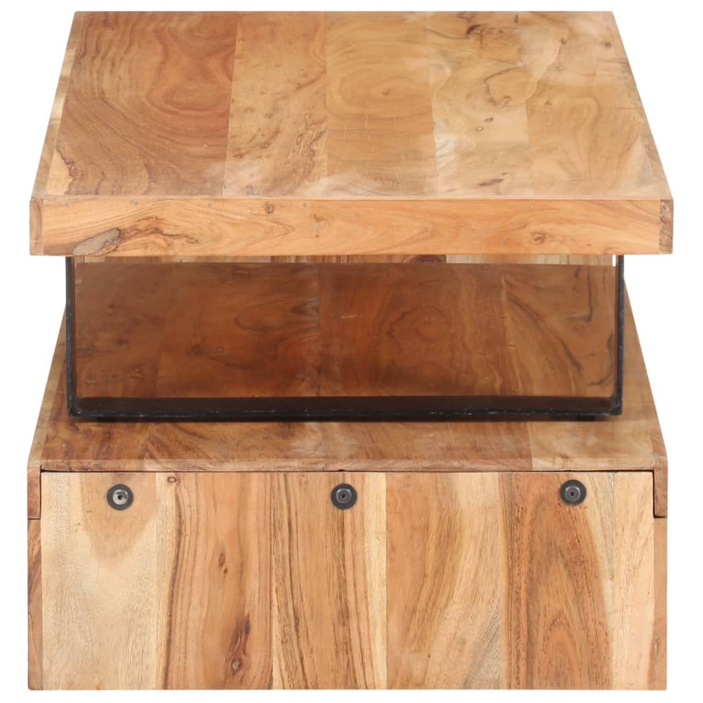 vidaXL Juego de 2 mesas de centro de madera maciza de acacia