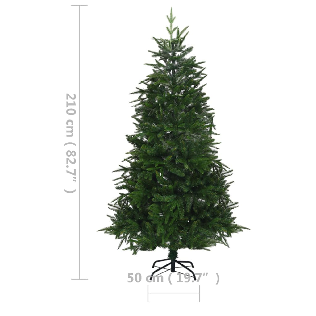 vidaXL Árbol de Navidad artificial con luces PVC&PE verde 210 cm