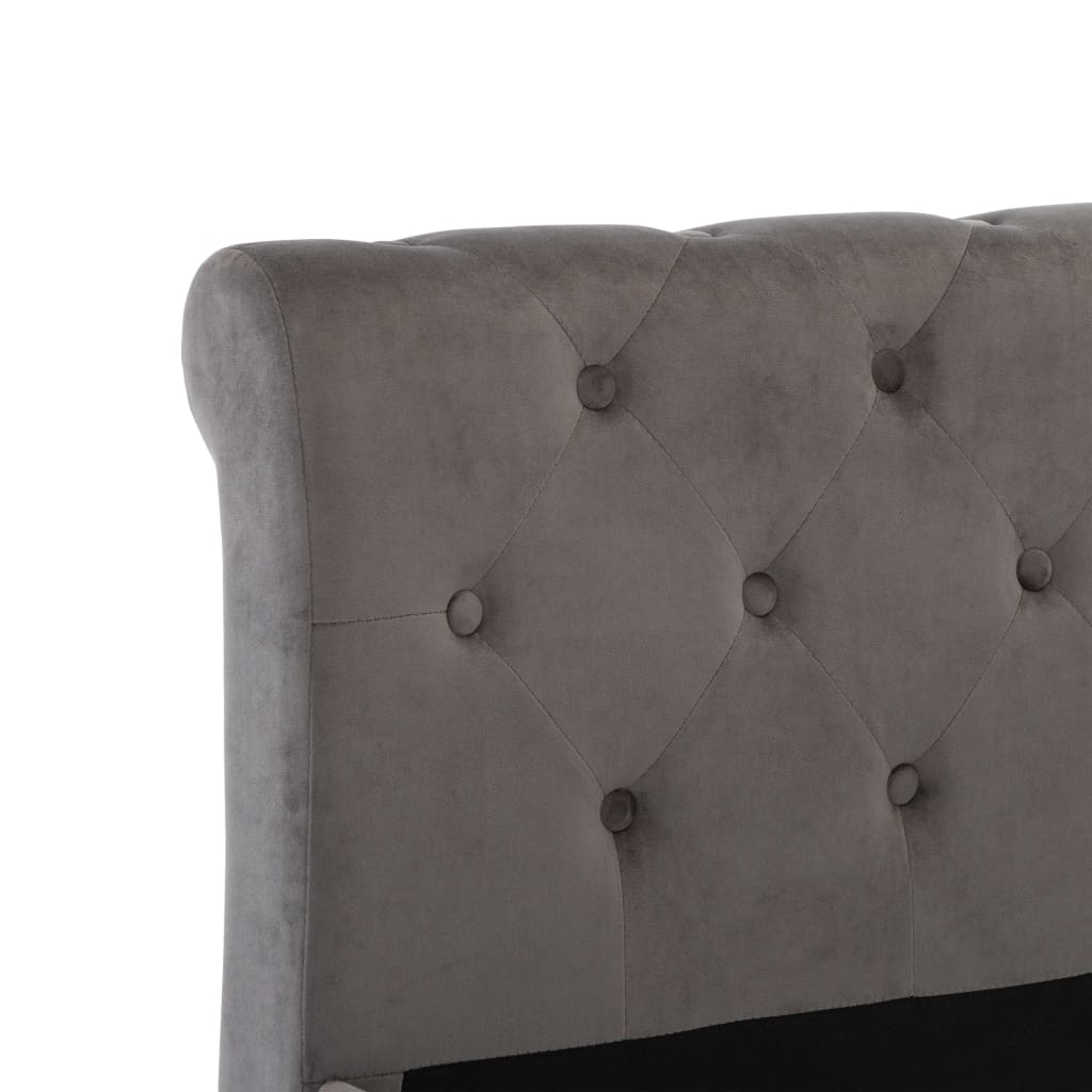 vidaXL Estructura de cama de terciopelo gris 160x200 cm