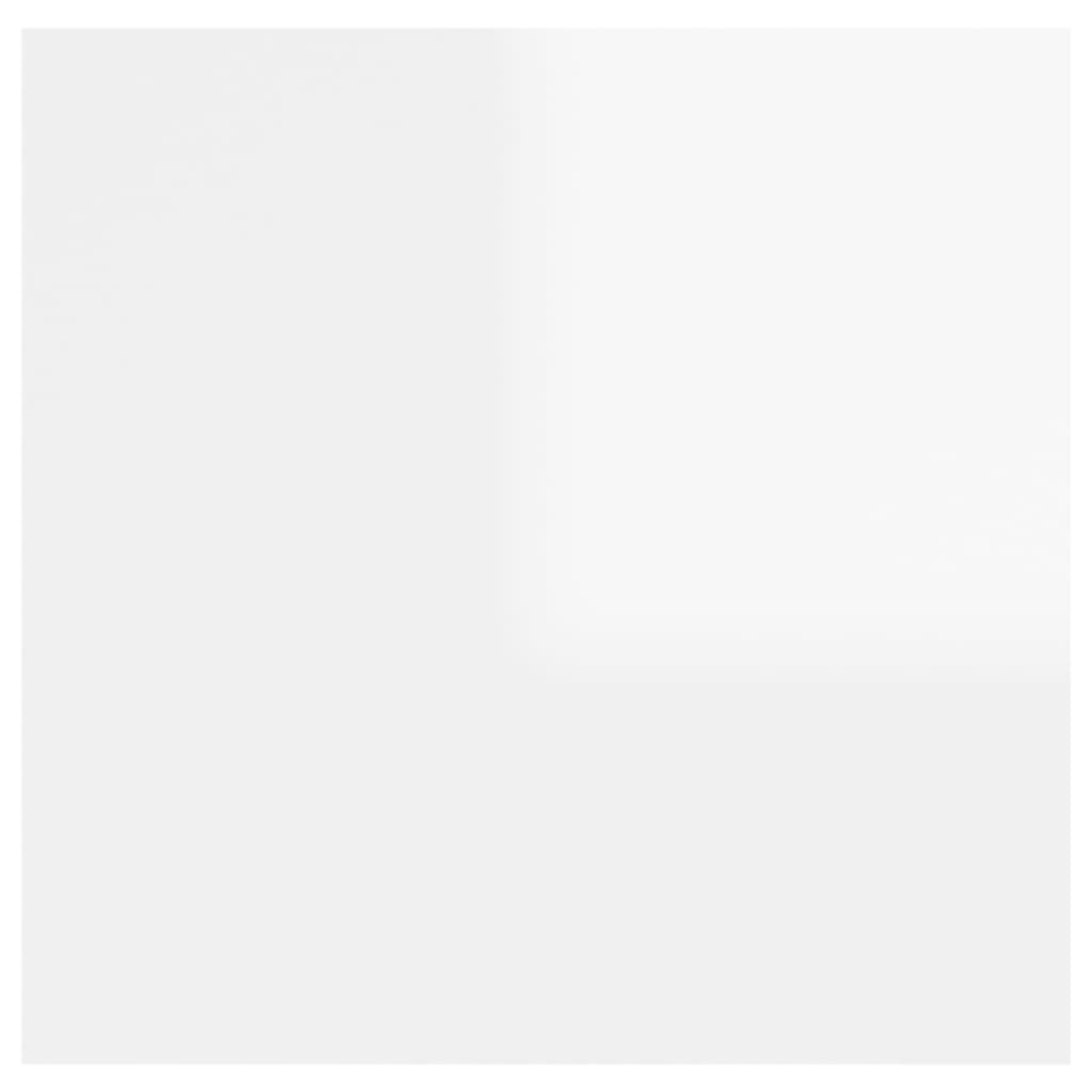 vidaXL Mesita de noche aglomerado blanco brillante 30,5x30x30 cm
