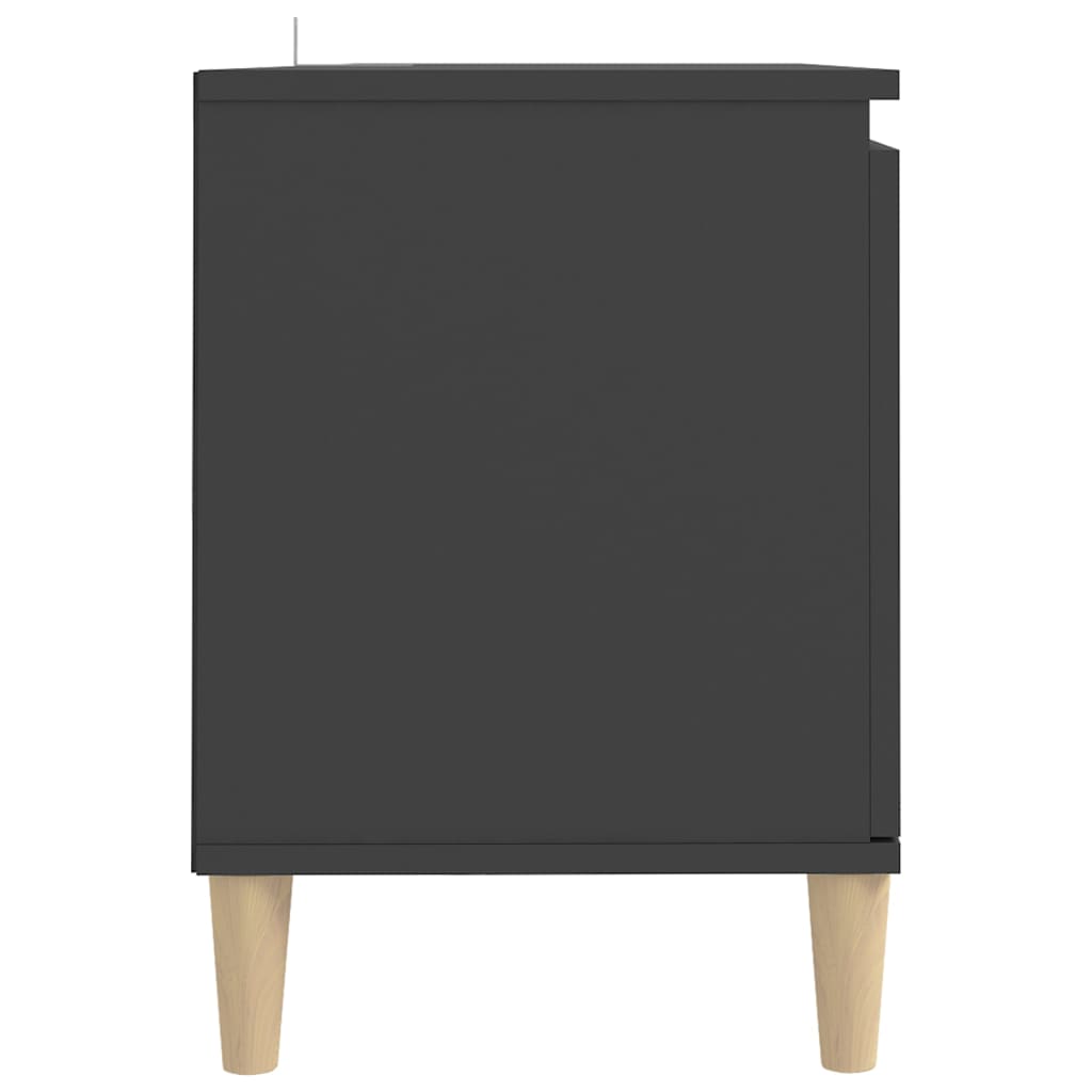 vidaXL Mueble de TV con patas madera maciza gris 103,5x35x50 cm