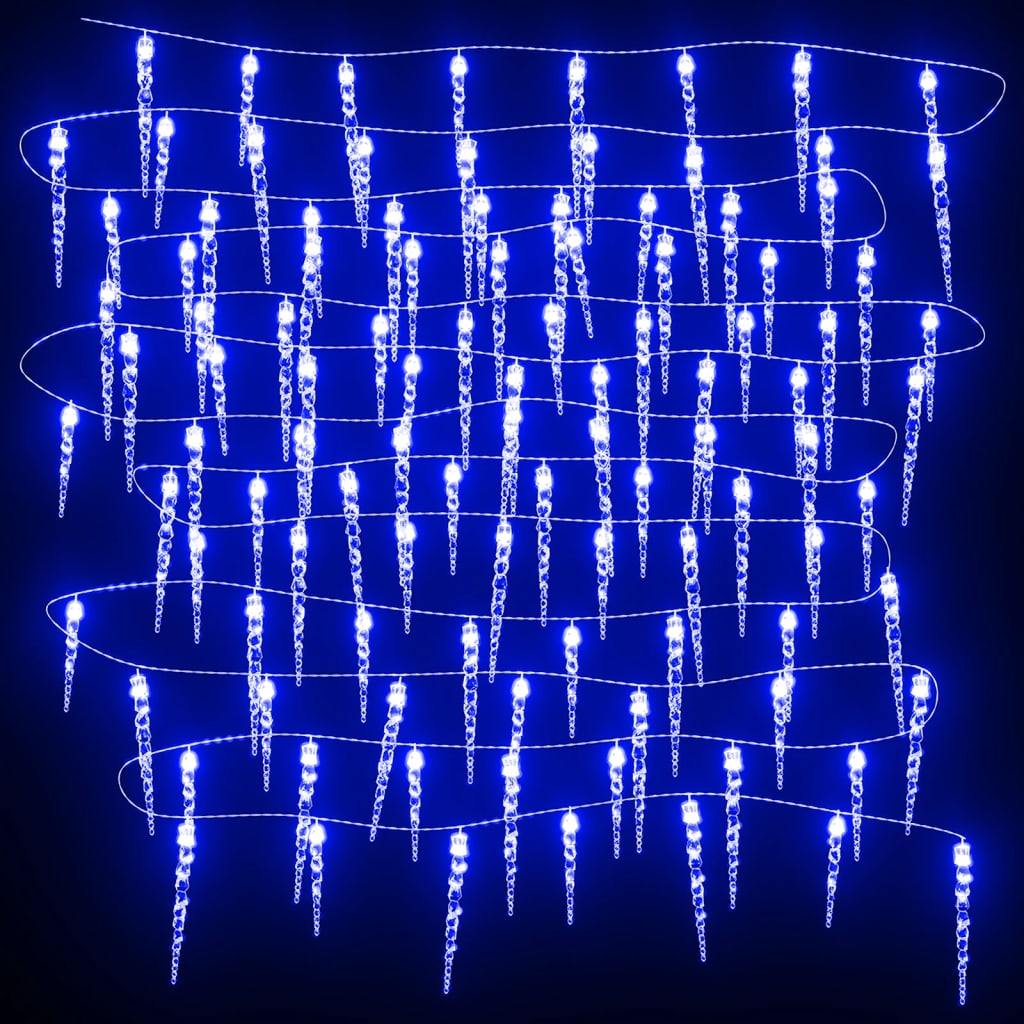 vidaXL Luces carámbanos de Navidad control remoto 40 uds acrílico azul