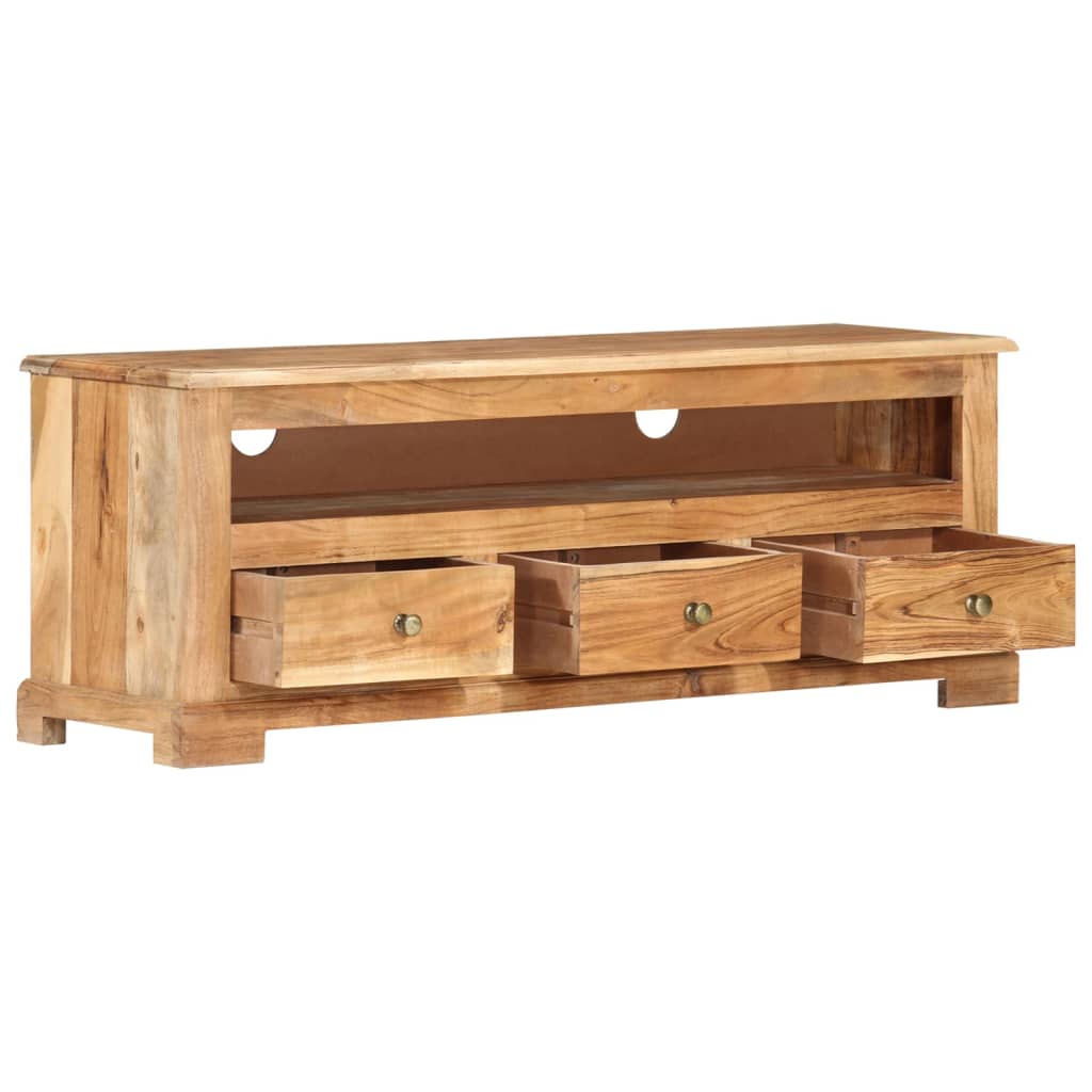 vidaXL Mueble de TV madera maciza de acacia marrón 110x30x40 cm
