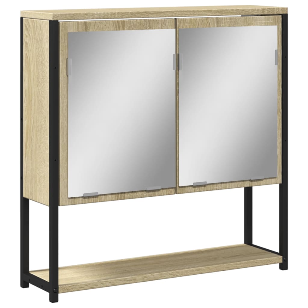 vidaXL Armario con espejo de baño madera roble Sonoma 60x16x60 cm