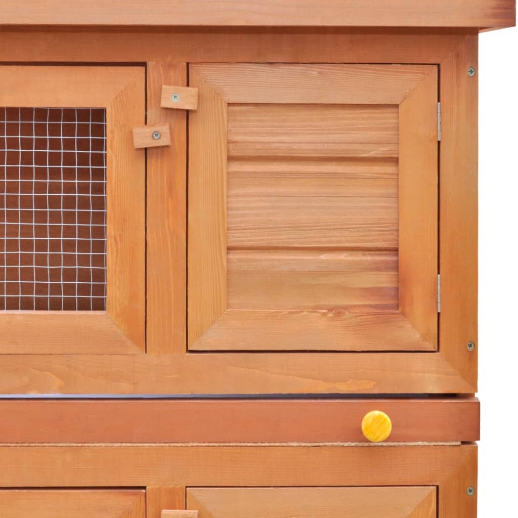 vidaXL Casa de animales pequeños jaula conejera 4 puertas madera