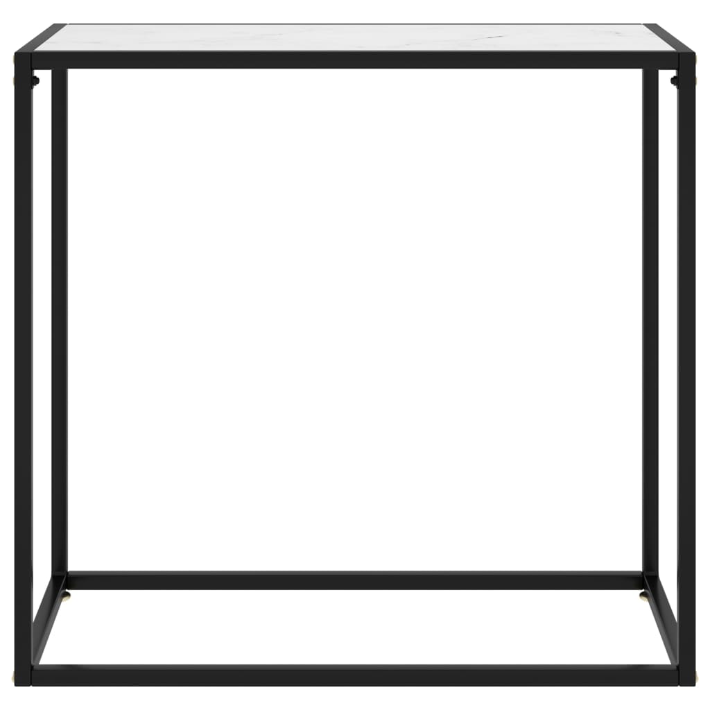 vidaXL Mesa consola vidrio templado blanco 80x35x75 cm