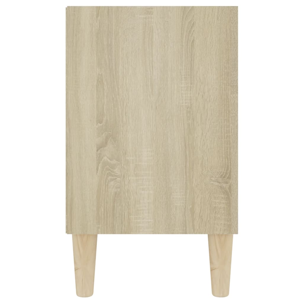 vidaXL Mueble de TV patas de madera maciza roble Sonoma 103,5x30x50 cm