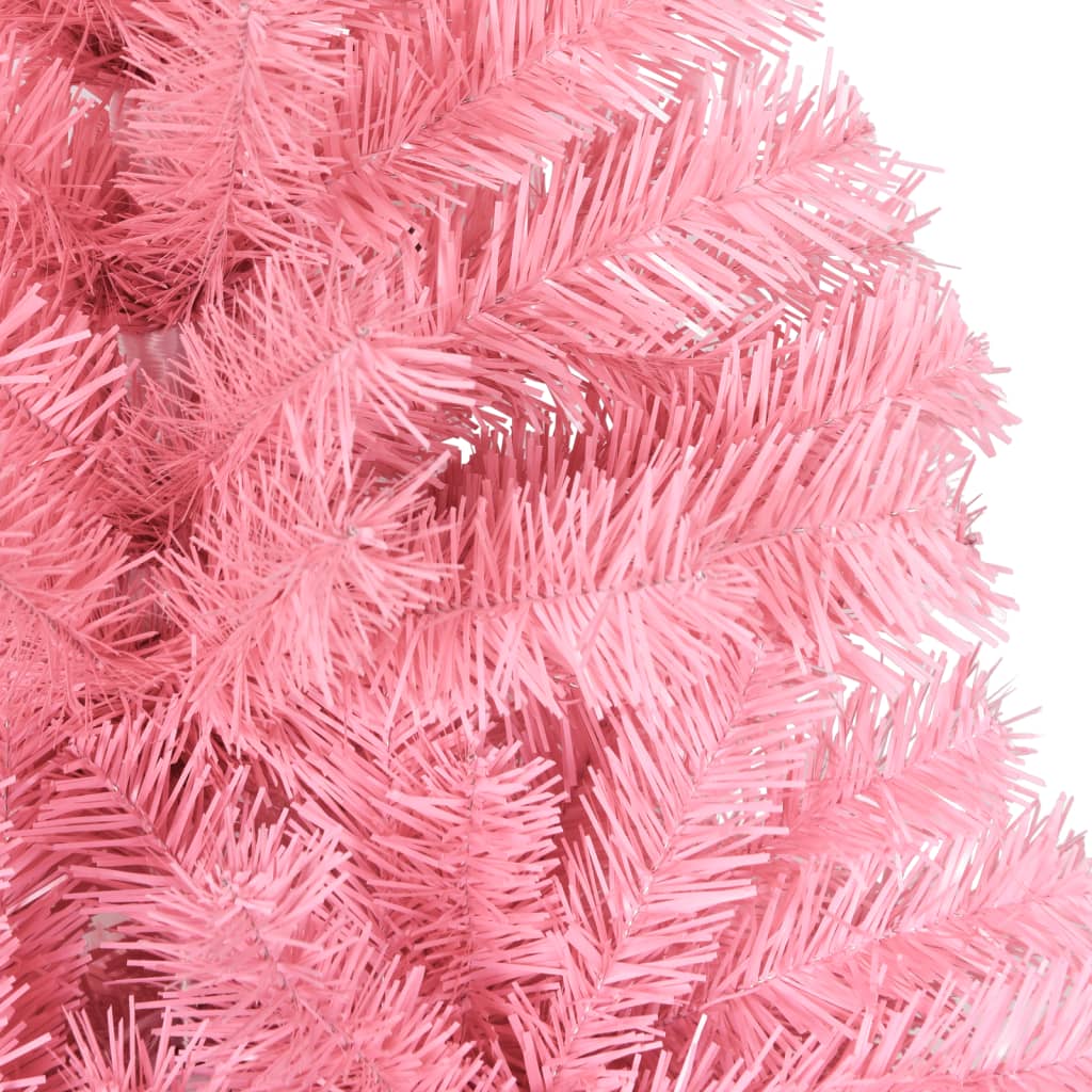 vidaXL Árbol de Navidad artificial con soporte PVC rosa 120 cm