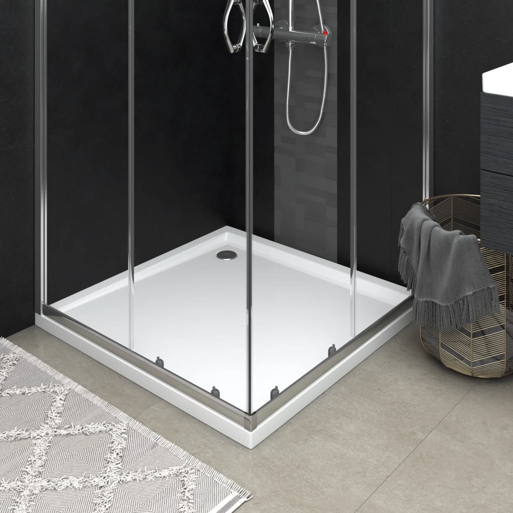 vidaXL Plato de ducha cuadrado de ABS negro 90x90 cm