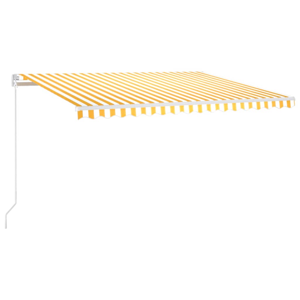 vidaXL Toldo manual retráctil con LED amarillo y blanco 450x350 cm
