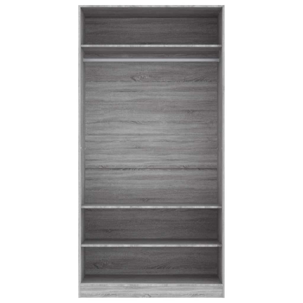 vidaXL Armario de madera contrachapada gris Sonoma 100x50x200 cm