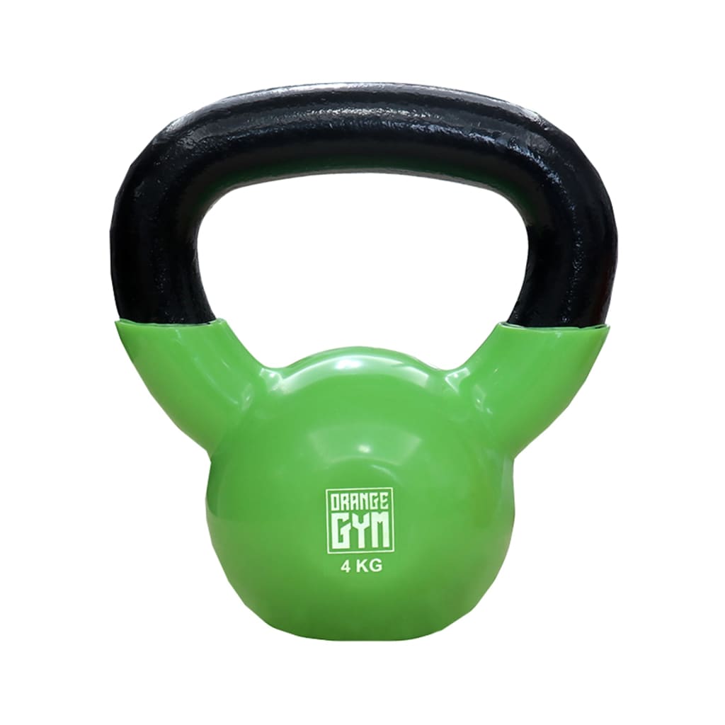 Orange Gym Kettlebell de vinilo 4 kg verde