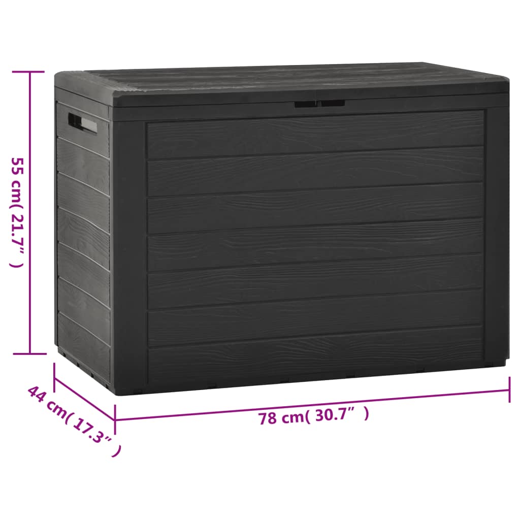 vidaXL Caja de almacenamiento de jardín gris antracita 78x44x55 cm
